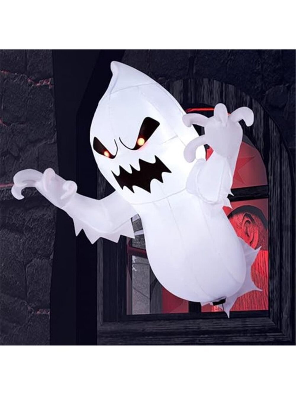 Joiedomi 4.5 FT Halloween Inflatable Ghost with Build-in LEDs, Blow Up Flying